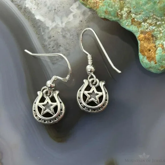 Carolyn Pollack Sterling Silver Horseshoe Dangle Earrings For Women